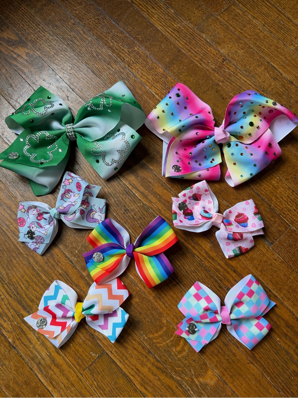 JoJo Siwa Rainbow, Pink & Green Kids Hair Bow Set